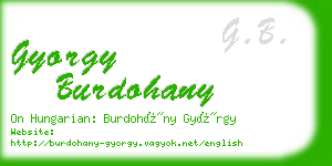 gyorgy burdohany business card